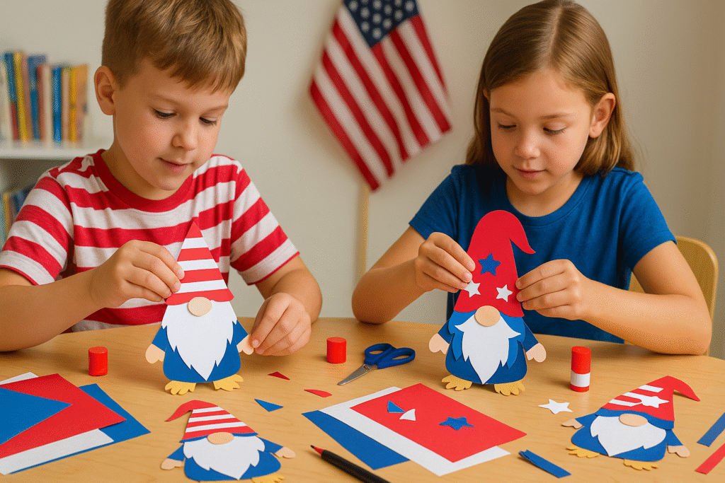 🇺🇸 4th of July Gnomes Papercraft for Kids (Cute Patriotic Craft Idea!)