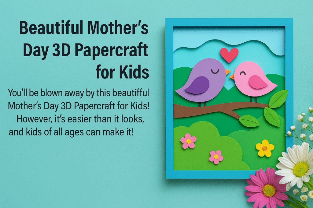 Beautiful Mother’s Day 3D Papercraft for Kids (Easy + Meaningful DIY)