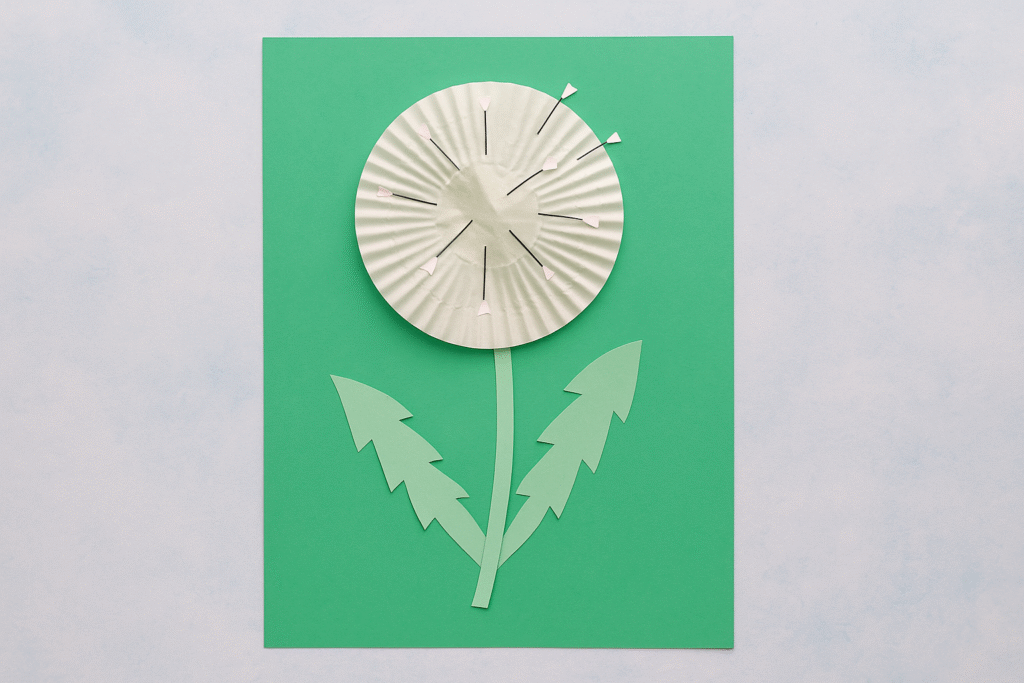 Cupcake Liner Dandelion Craft for Kids (Fun Spring Activity & Learning Guide)