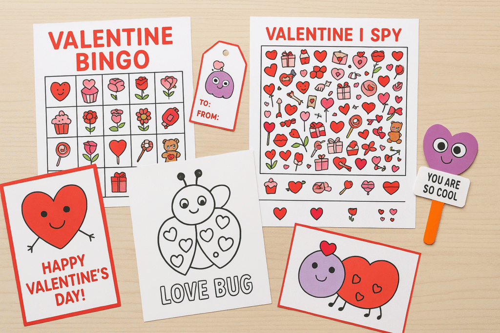 20 Vibrant Valentine’s Day Printables for Kids (Fun Cards, Games & Activities!)