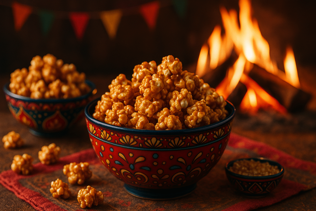 DIY Elaichi Caramel Popcorn Clusters — Sweet, Crunchy & Perfect for Winter Gatherings!
