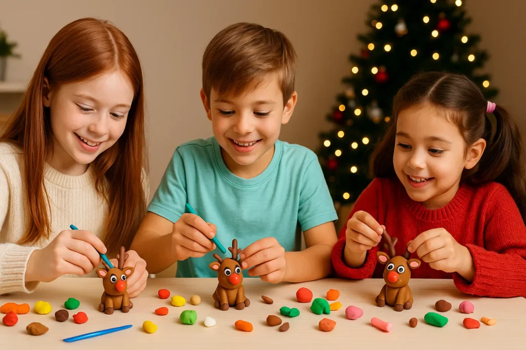 Cheerful DIY Clay Rudolph Craft for Kids (Step-by-Step Christmas Fun!)